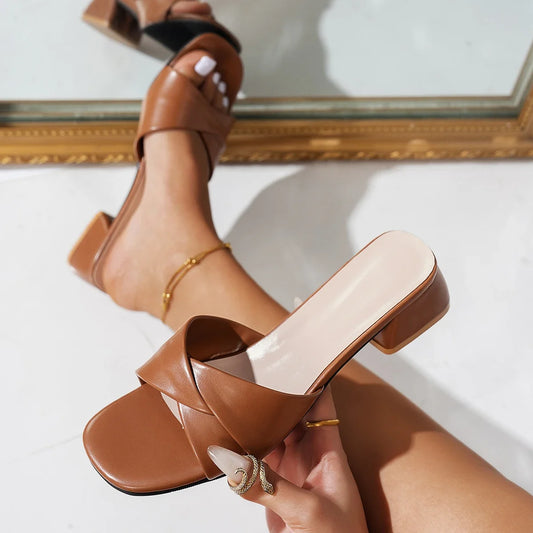 Regina -  Square Heel Sandals